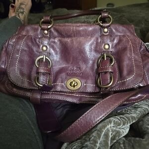 Coach Purple Leather Women's Bag